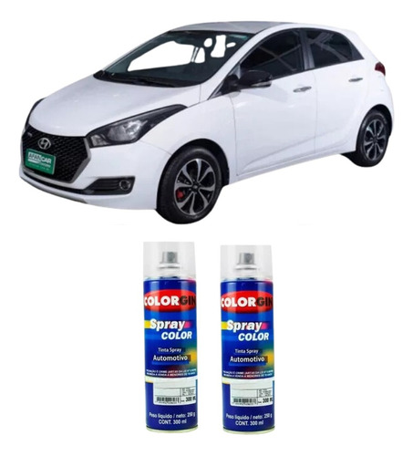 Spray  Hyundai Branco Polar + Verniz + Primer 300ml