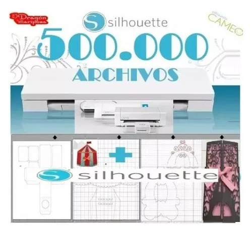 500.000 Archivos Silhouette Corte Cameo Curio + Curso Studio