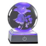 Yougifts Bola Cristal Rosa 3d Con Led Colorido