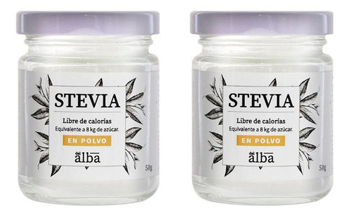 Pack 2 Stevias En Polvo 50g Libre De Procesos Químicos
