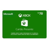 Cartão Presente Pré Pago Xbox Live R$ 70 Reais Gift Card