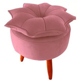 Banquinho Puff Poltrona Estofado Decorativo Pétala - Rosa