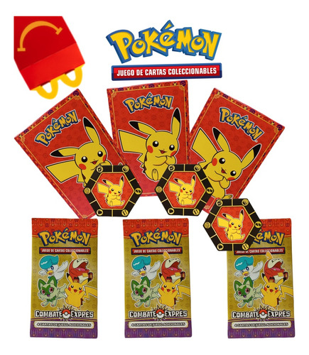 Tarjetas De Combate Pokémon Mcdonald's Pikachu Set 4 Cajitas