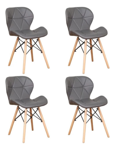 Set 4 Sillas De Comedor Eames Moderna Minimalista Cocina 