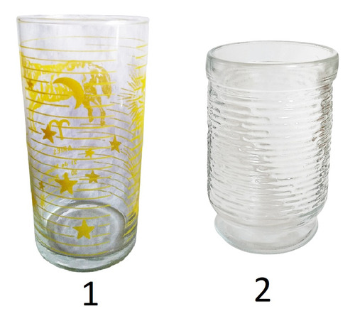 2 Vasos Vintage De Vidrio - Décadas 60 Y 70