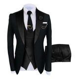 Conjunto De 3 Piezas Para Hombre, Traje De Esmoquin De Corte