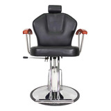 Silla Hidraulica Reclinable Y Giratoria Sillon Para Barberia Color Negro