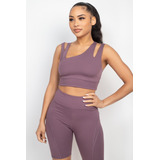 Set Cross Mauve Baker Conjunto Lycra Deportiv Mujer Gym Yoga