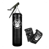   Gorilla Kit Saco De Pancadas Boxe Suporte De Parede Luva Cor Preto