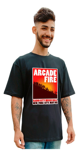 Camiseta Masculina Unissex Banda De Rock Arcade Fire Mod 6