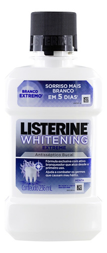 Enxaguante Bucal Antisséptico Menta Listerine Whitening Extreme Frasco 236ml