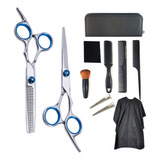 Kit De Tijeras Para Cortar El Pelo, 11 Piezas, Brocha, Acero