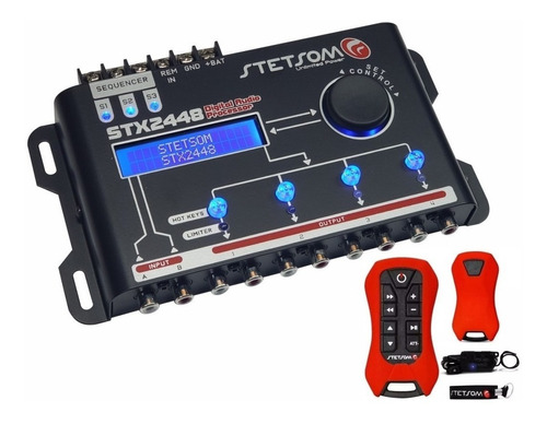 Processador De Áudio Stx-2448 + Controle Stetsom Sx2 + Frete