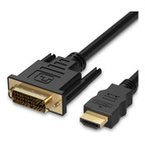 Fosmon Cable Hdmi A Dvi 24+1 (6 Pies), Full 1080p, Adaptador