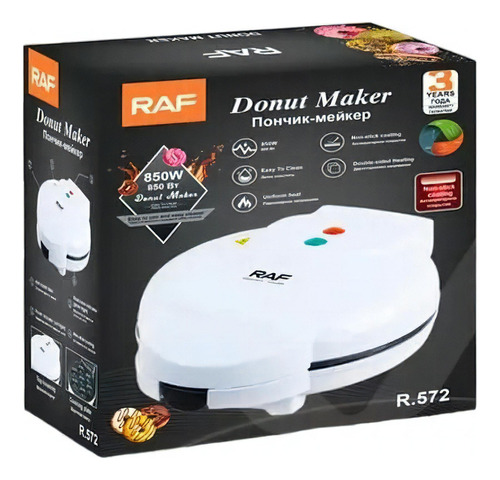 Máquina Eléctrica Para Hacer 7 Mini Donas  R-572 Color Blanco