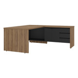 Mesa Para Escritório L 180x190cm Tamburato Corp Nogal/preto