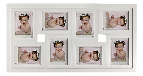 2 Painel Multifotos Para 8 Fotos 10x15 A6 Moldura Branca