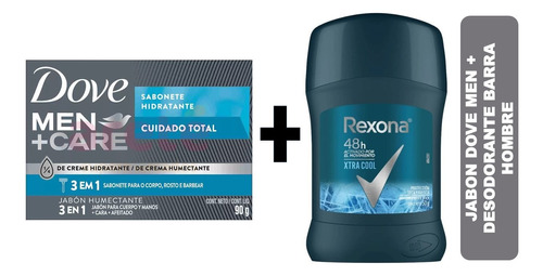 Pack Jabon Dove Men+ 1 Desodorante Barra Rexona Xtra Cool