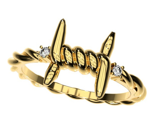 Anillo Puas Con Moissanita En Oro De 14k