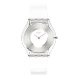 Reloj Swatch Magi White Para Mujer Ss08k108 Color De La Malla Blanco Color Del Bisel Traslúcido Color Del Fondo Plateado