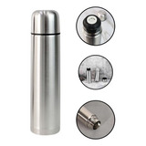 Garrafa Térmica Aço Inox 1 Click Água Suco Chá Café 750ml Cor Prateado