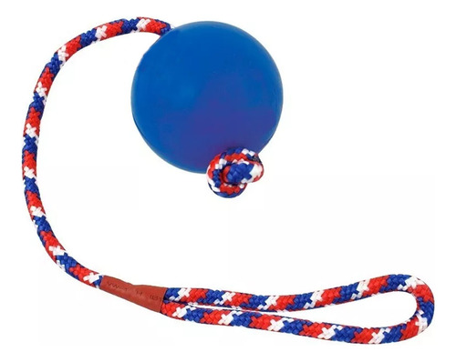 Juguete Pelota Con Cuerda Para Perro Chica Resistente Er058 Color Azul