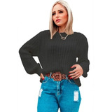 Blusa De Frio Bem Quente De Lã Blusa Ampla Tricot Tricô