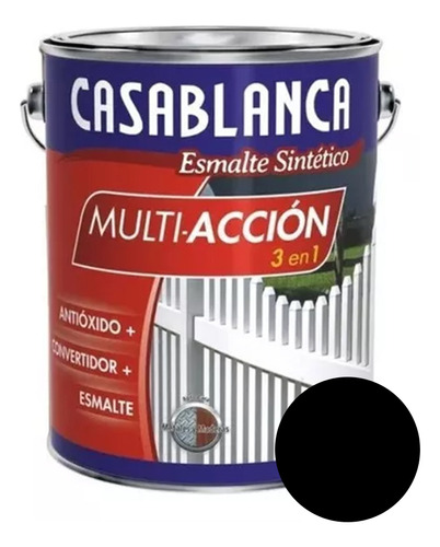 Esmalte Sintetico Convertidor Antioxido 20 Lts Casablanca Mm Color Negro Brillante