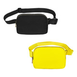 /- Conjunto De Bolsas De Cintura Lisa Vorolo Amarelo/preto