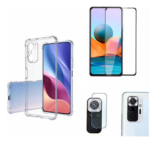 Carcasa Transparente Xiaomi Note 10 Pro+láminas De Vidrio