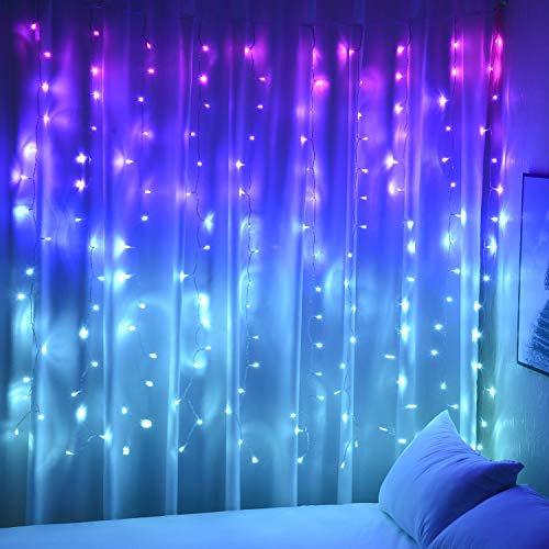 Luces Cortina Rosa Azul Morado - Decoración Habitación