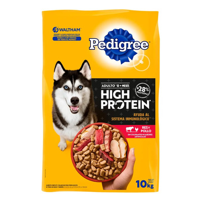 Pedigree High Protein Croquetas Adultos Sabor Res Pollo 10kg | Envío gratis