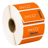 01 Rollos Etiqueta Térmica Naranja 38x25 Mm C/1000 Etiq C/u