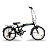 Bicicleta Flink Plegable/alum Rodada-20 7 Velocidades Color Negro/verde