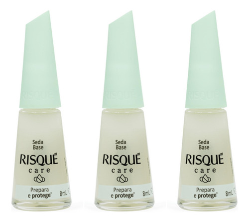 Kit 3 Esmalte Risque Care Seda Base Preparação Unha 8ml