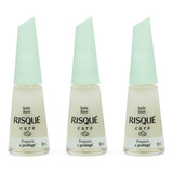 Kit 3 Esmalte Risque Care Seda Base Preparação Unha 8ml