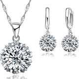 Set Plata 925 Collar Colgante Aros Joyas Regalo Dama Mujer