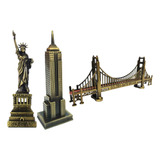 Estatua Liberdade Empire State Ponte Golden Gate Miniatura