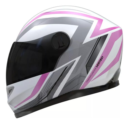 Casco Integral Moto Vertigo V32 Influence Rosa/blanco Mate