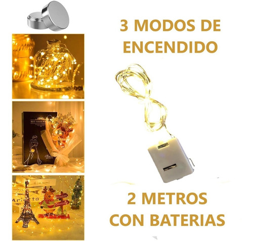 Luces Micro Led Calida Luz Alambre Led Pilas Incluidas