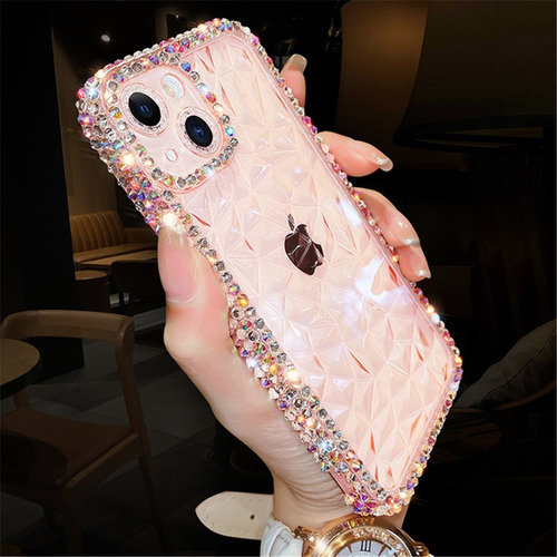 Funda De Transparente Con Diamante Incrustado Para iPhone