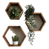 Estantes En Forma Hexagonal Repisa Flotante Set X3 Unidades!