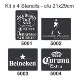 Stencil Bebida Gaseosa Cerveza Vintage Cocina 21x29 Combox4 