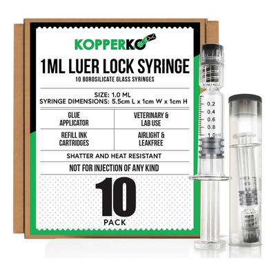 Jeringa Luer Lock De 0.0 Fl Oz (10 Unid) Vidrio Borosilicato 1 Ml