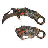 Karambit Retráctil Cuchillo Defensa Diseño Calavera #2