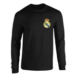 Real Madrid Logo Camibuso Camiseta Manga Larga Hombre Pecho