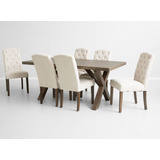 Mesa Comedor De Madera Sarah Miller + 6 Sillas Usada