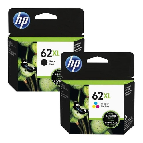 Combo Cartuchos De Tinta Original Hp 62xl Tricolor Y Negro.