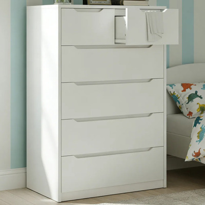 Cómoda Moderna De Madera Con 6 Cajones Mueble Organizador Blanco