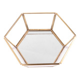 Aa Hexagonal Transparente Vidrio Caja Accesorios De Joya